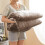 Solid Color Fuzzy Throw Blanket Brown 200x230 cm 6