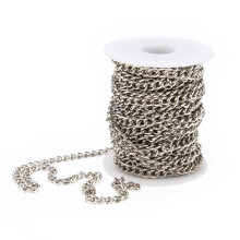 Silver Jewelry Chain 10M Roll for DIY Bracelets & Necklaces