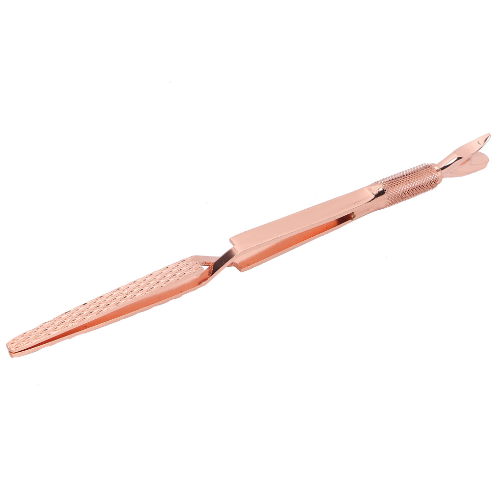Gold Stainless Steel Rose Nail Art Pincher & Tweezers 18Cm
