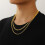 Layered Cuban Rope Herringbone Chain Necklace Set 2 pcs 2