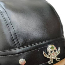 (Sun ghost) Halloween Leather Hat with Adjustable Headband