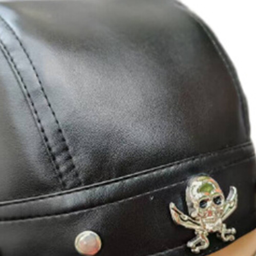 (Sun ghost) Halloween Leather Hat with Adjustable Headband