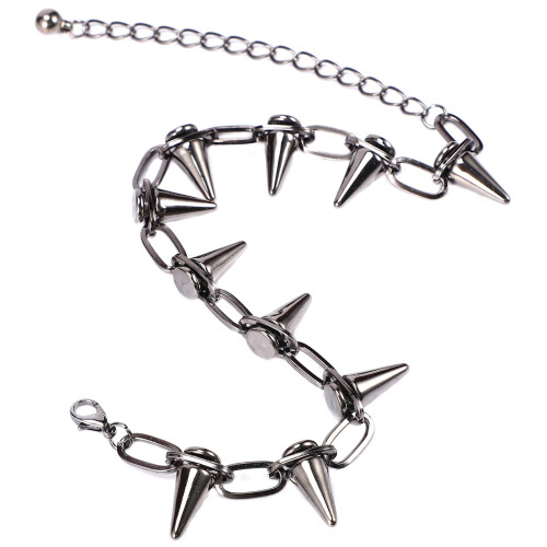 5X Metal Spikes Studs Rivets Punk Goth Necklace Choker Collar