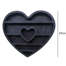 2X Moon Elf Crystal Wooden Shelf Heart Shaped Crystal Essential Oil Display Wall Shelf Living Room Home Display Rack A