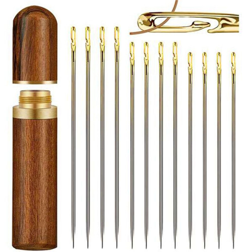 3X Self-Threading Needles,Sewing Needles for Hand Sewing,for the Elderly,Easy Side Threading Stitching Pins A 2