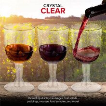 Clear Plastic Wine Glass Recyclable - Shatterproof Wine Goblet - Disposable & Reusable Cups for Champagne,Dessert 120Pcs