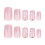 Flowers Press-on Nails Square Short Glossy Acrylic Full 4