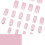 Flowers Press-on Nails Square Short Glossy Acrylic Full 5