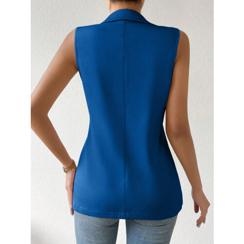 Women's Sleeveless Vest Blazer, Casual Open Front Work Office Top, S 2