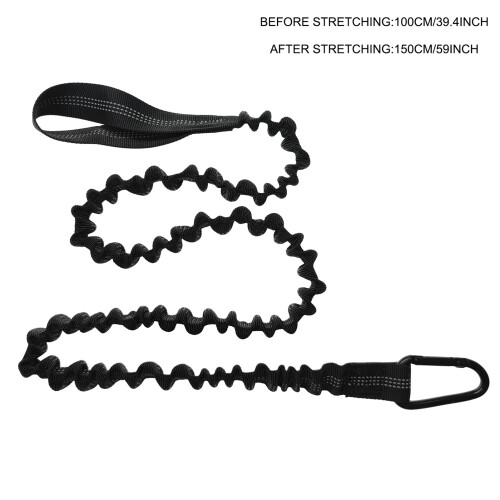 (Black) Kayak Paddle Leash Stretchable Hook for SUP Canoeing