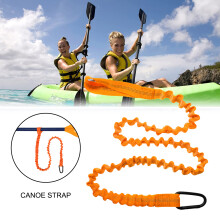 (Orange) Kayak Paddle Leash Stretchable Hook for SUP Canoeing