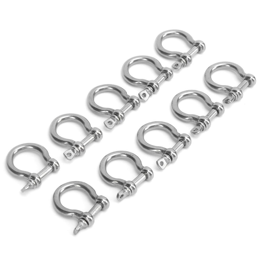 M4 Stainless Steel D-Ring Anchor 10Pcs Heavy-Duty Shackles For Hiking & Camping 8711390786086