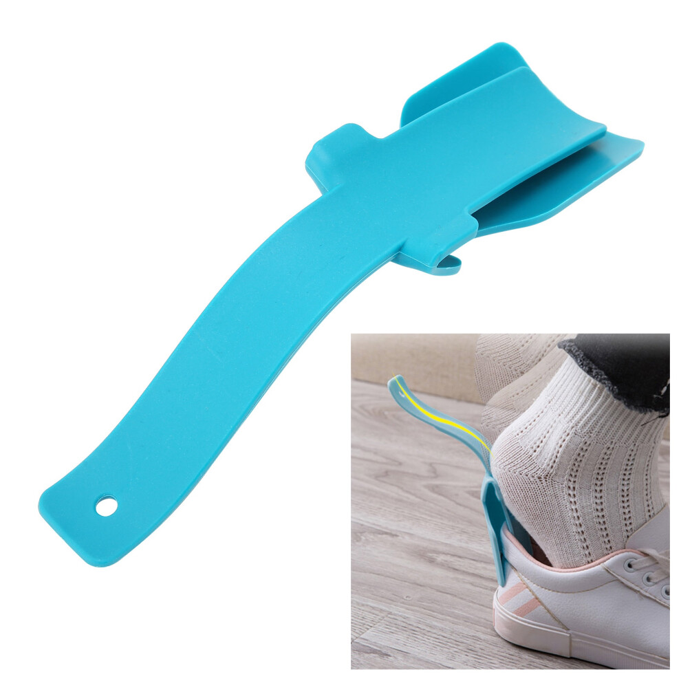 Blue Adult Shoe Horn Elderly Portable Ergonomic Travel Shoe Helper 21Cm