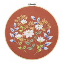 Kit per ricamo fai da te Prettyui con motivo ghirlanda di fiori, erba, alfabeto e piante, set di aghi per ricamo, kit iniziale per la decorazione