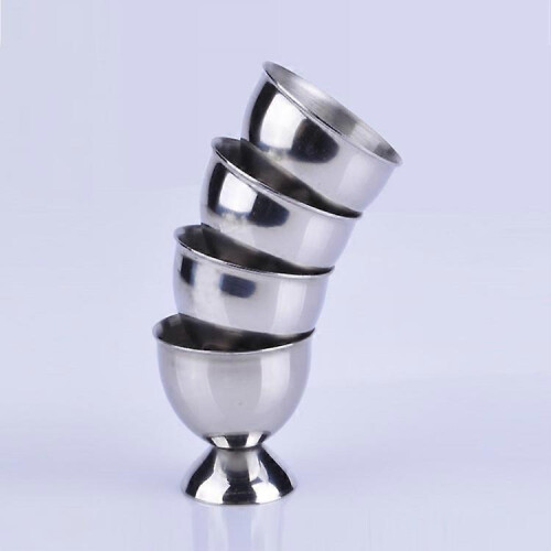 Egg Cup Holder Set  Stainless Steel Egg Tray Kitchen Tool4pcs, silver) 1