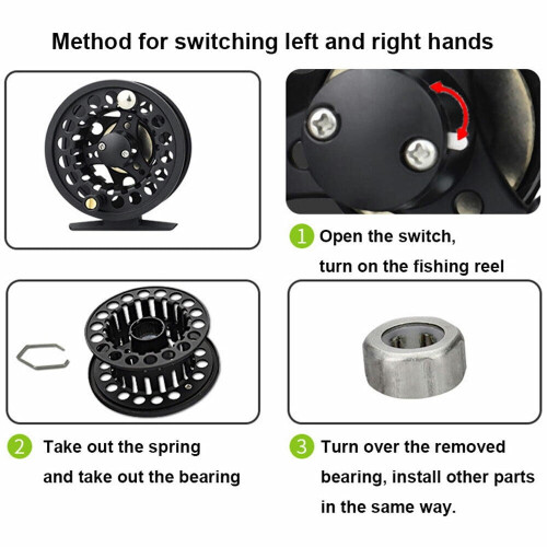Fly Reel Large Arbor Silver Aluminum 1-8 WT 2