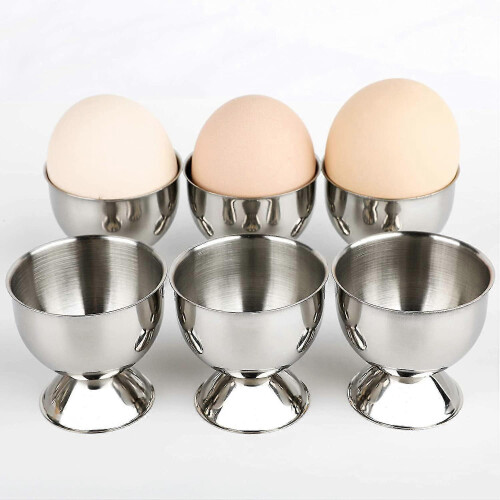 Egg Cup Holder Set  Stainless Steel Egg Tray Kitchen Tool4pcs, silver) 2