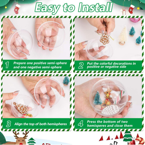 25pcs Clear Fillable Plastic Baubles 3–7cm 2