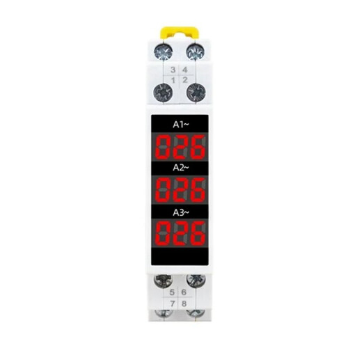 2X Din Rail Mount 3 Phase Ampere Meter  Modular Current Meter Gauge Indicator LED Digital Display Detector Ammeter 1