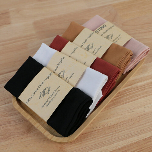 Rustic Boho Cloth Napkins Soft Cotton Fine Workmanship Solid Color Christmas Wedding Dining Table Decoration Napkins 2