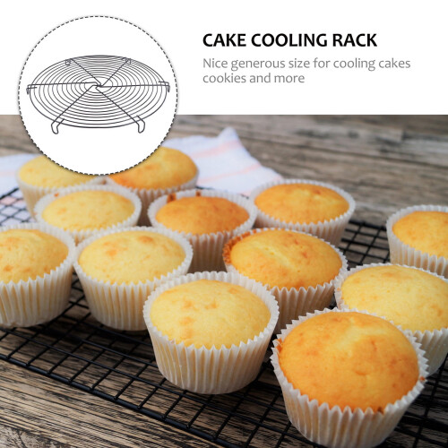1Pc Iron Bread Drying Rack Biscuits Cooler Bakery Cooling Holder Black 2
