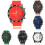 Men's Stainless Steel Dial Silicone Watch Red 3