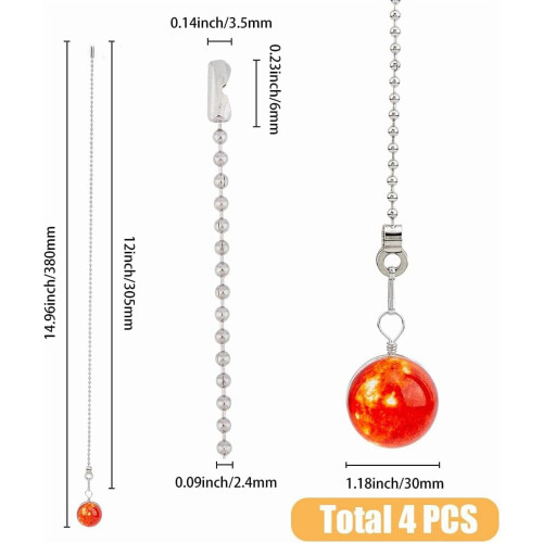 Glow Universe Ceiling Fan Pull Chain Extenders with Planet 1