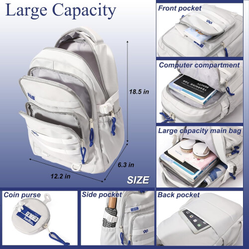Sac à dos grande capacité pour écolier esthétique (collège) 1