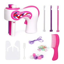 Automatic Hair Braider with OneClick Quick Twist, DIY 3 Strand Styling Tool for Girls Pink and White