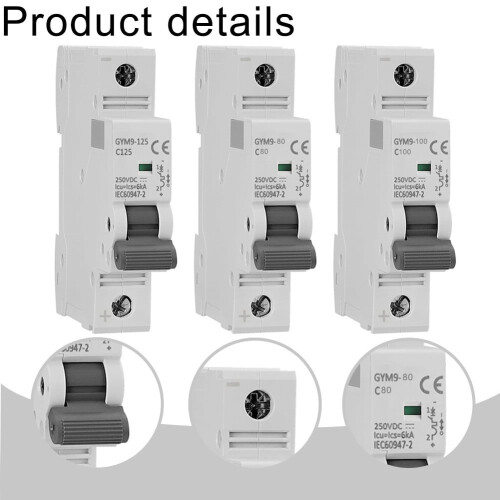 DC Circuit Breaker 1P Air Switch 125A Overload Protection 2