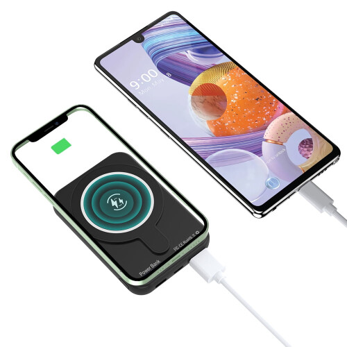 Ασύρματο μαγνητικό τροφοδοτικό 8000mAh, μπαταρία με καλώδιο USB-C και οθόνη LED 2