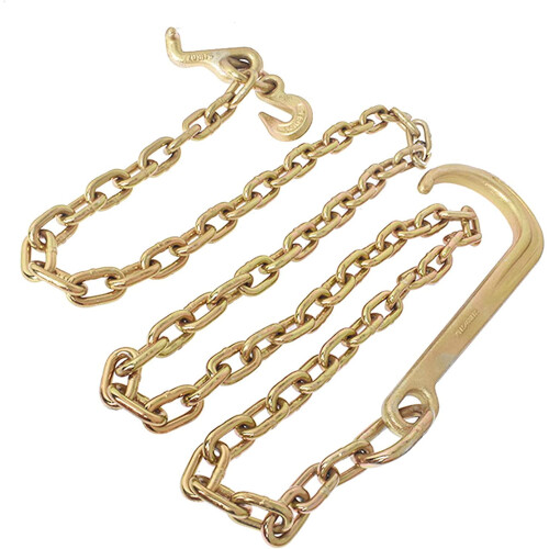 Tow Chain Grade 70 5/16 x 8 FT with J Hook and T Hook 1