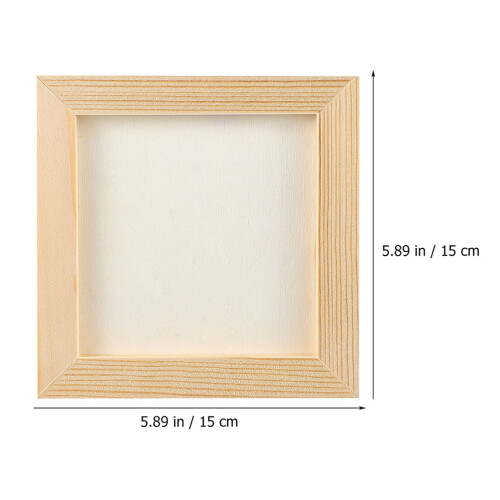 6Pcs Craft Frame for Diy Art Projects Home Decor Square Beige Wood 1