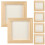6Pcs Craft Frame for Diy Art Projects Home Decor Square Beige Wood 3