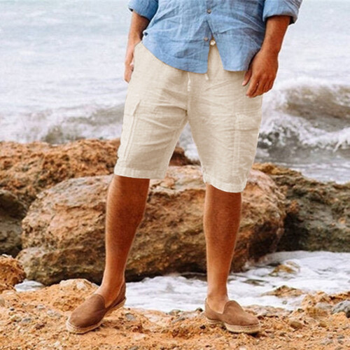 Men's Relaxed Fit Cargo Pants Shorts Cargo Pants with Stretch Solid Khaki Xl 1