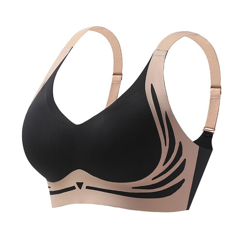Women's Seamless Bra Wireless Push Up Bralettes Black L 1