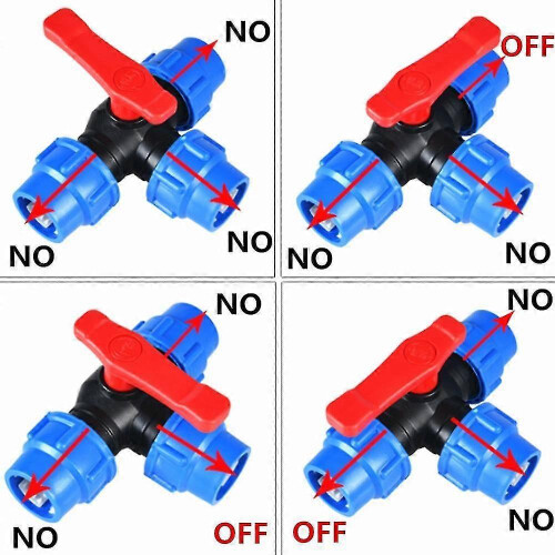 Three-way , T-type Pipe Valve Connector1pcs-50mm 2