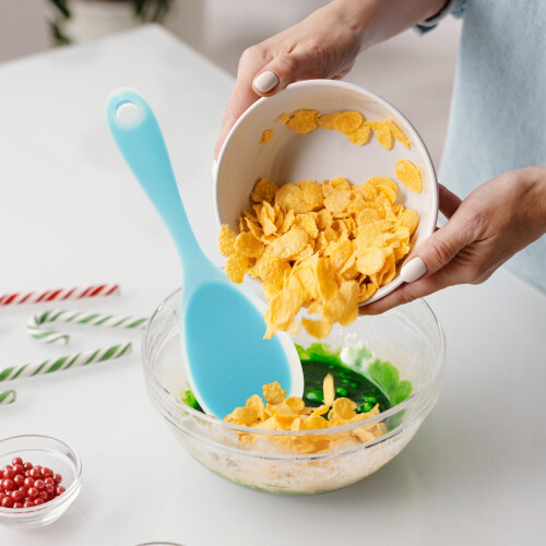 Kitchen Accessory Spatula Rice Spoons Silicone Transparent Blue 2Pcs for Cooking 1