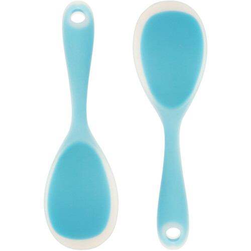 Kitchen Accessory Spatula Rice Spoons Silicone Transparent Blue 2Pcs for Cooking 2