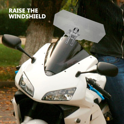 Motorcycle Windshield Extension Universal Adjustable Wind Deflector Guard for Motobikes Grey 2