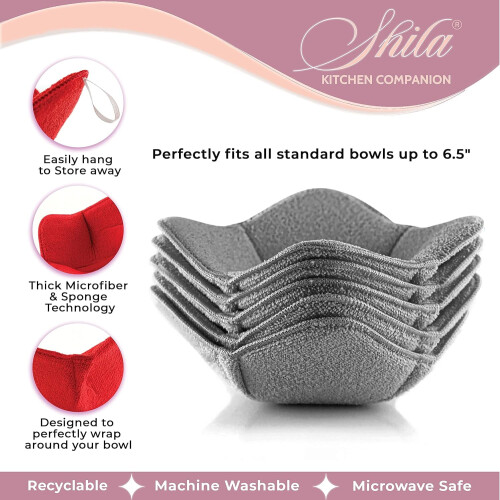 PUMIER Bowl Snuggies – 5 τεμάχια πολύχρωμες θήκες για μπολ, κατάλληλες για φούρνο 2