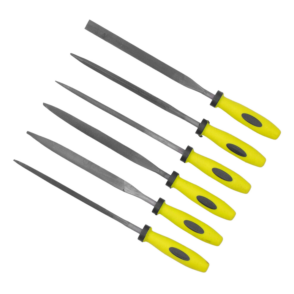 6Pc File Set Pointed Square Round