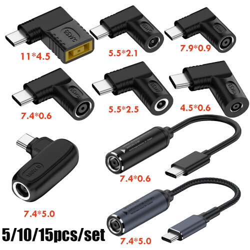 5/10/15X bærbar laderadapter til USB type C PD strømladerkabeladapter 2