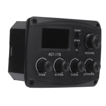 Gitarre Pickup LCD-Stimmgerät Set Kit ABS Schwarz 9V Batterie Kompatibel