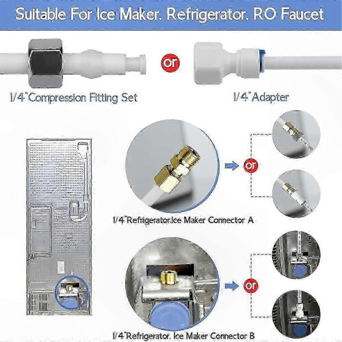 1/4 Inch OD 32.8ft Water Line Kit for Refrigerator Icemaker and Reverse Osmosis Systems 2
