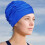 Swimming Cap for Women Large Size Blue Cloth Pleated 8