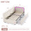 Beige Velvet Single Daybed with RGB LED Lights 2