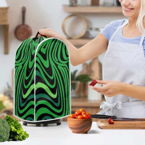 Washable Protective Case for Kitchen Home Polyester, Durable, Stylish Geometric Waves 2