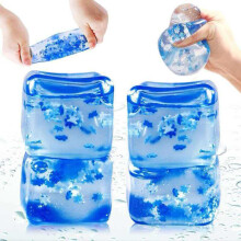 Cubes anti-stress flocons de neige bleus, lot de 8, créatifs et esthétiques, à rebond lent pour soulager le stress.