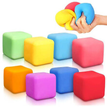 8-Piece Slow Rebound Squishy Toy Set, High-Aesthetic Stress Relief, Creative Flour Cube Squeeze Gift